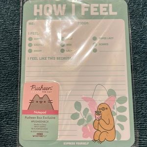 Pusheen box how I feel note pad